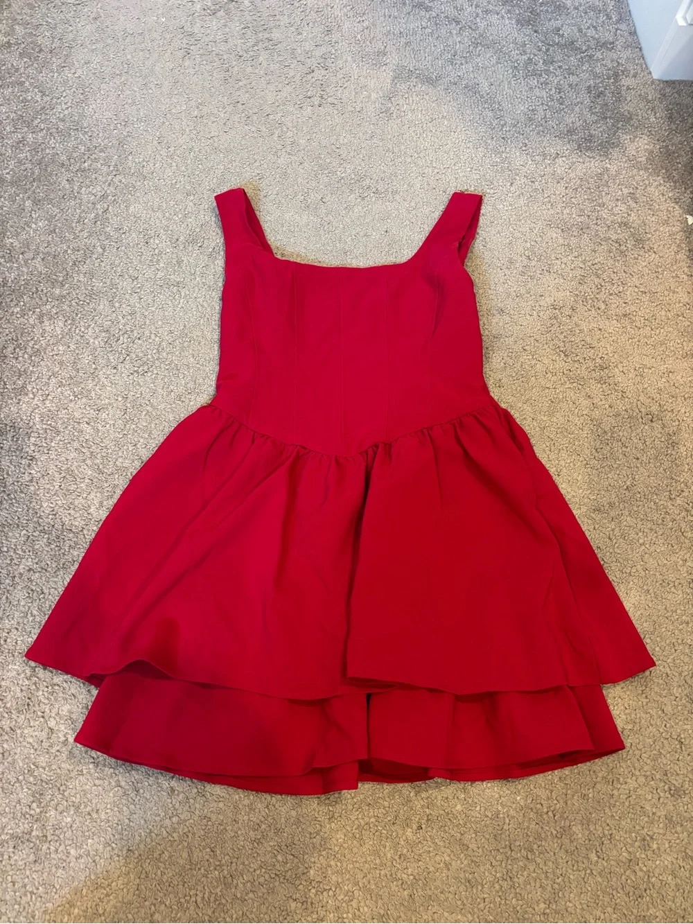 Fashion Nova Ava Corset Micro Mini Dress in Red